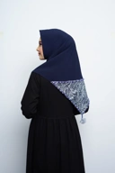 Hijab Square - Amecca Brokat - Navy Diamond