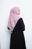 Hijab Square - Amecca Brokat - Lilac Diamond