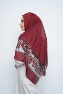 Pashmina - Rubyy Organza Series 05 - Maroon