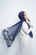 Pashmina - Rubyy Organza Series 05 - Navy