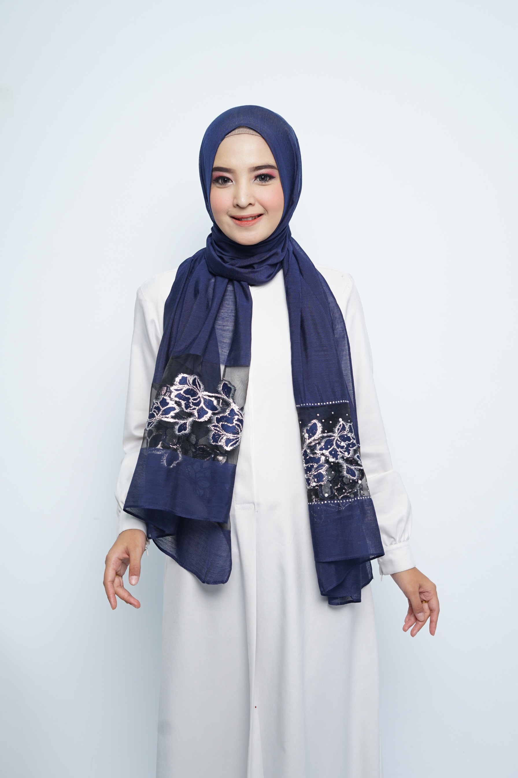 Pashmina - Rubyy Organza Series 05 - Navy