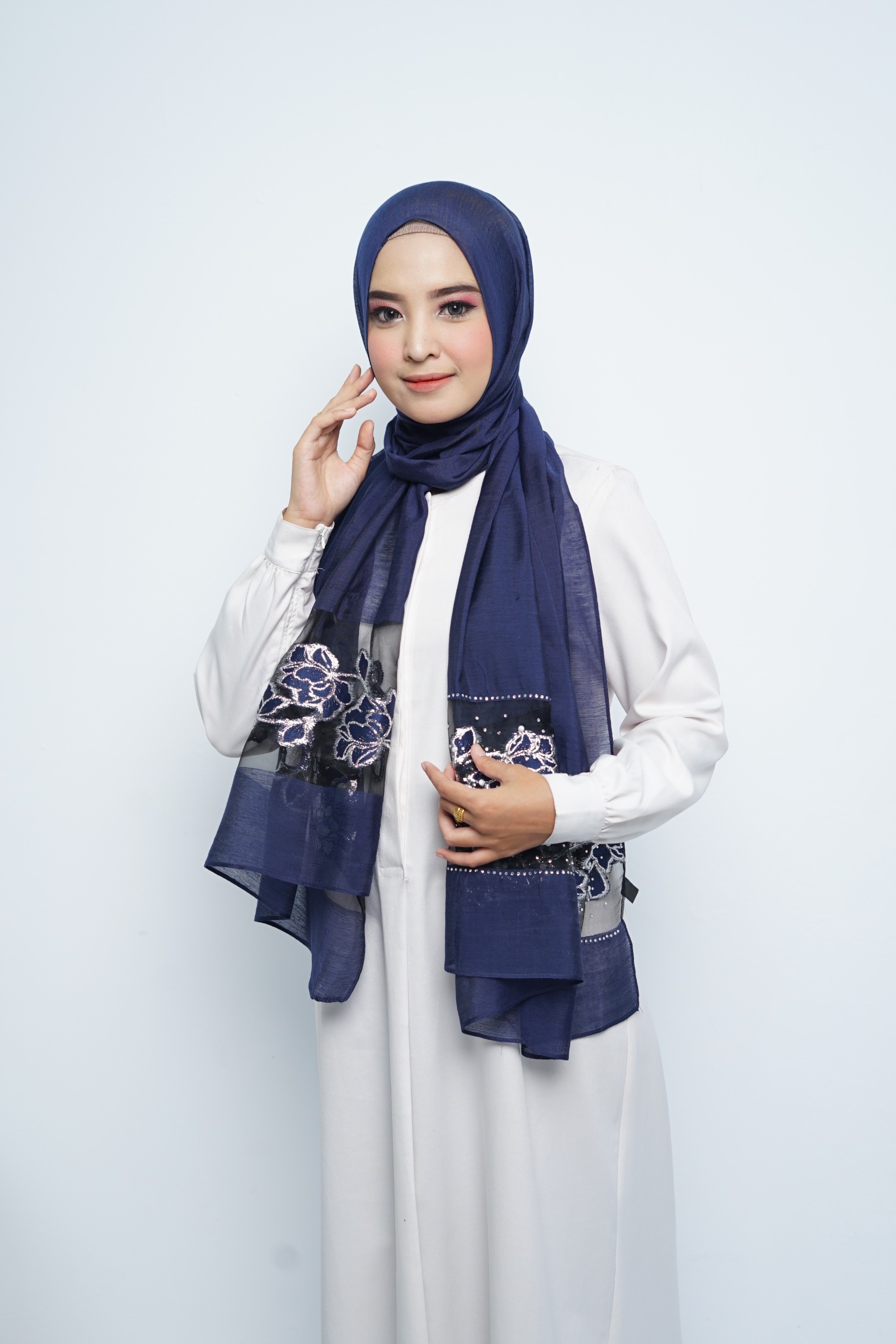 Pashmina - Rubyy Organza Series 05 - Navy