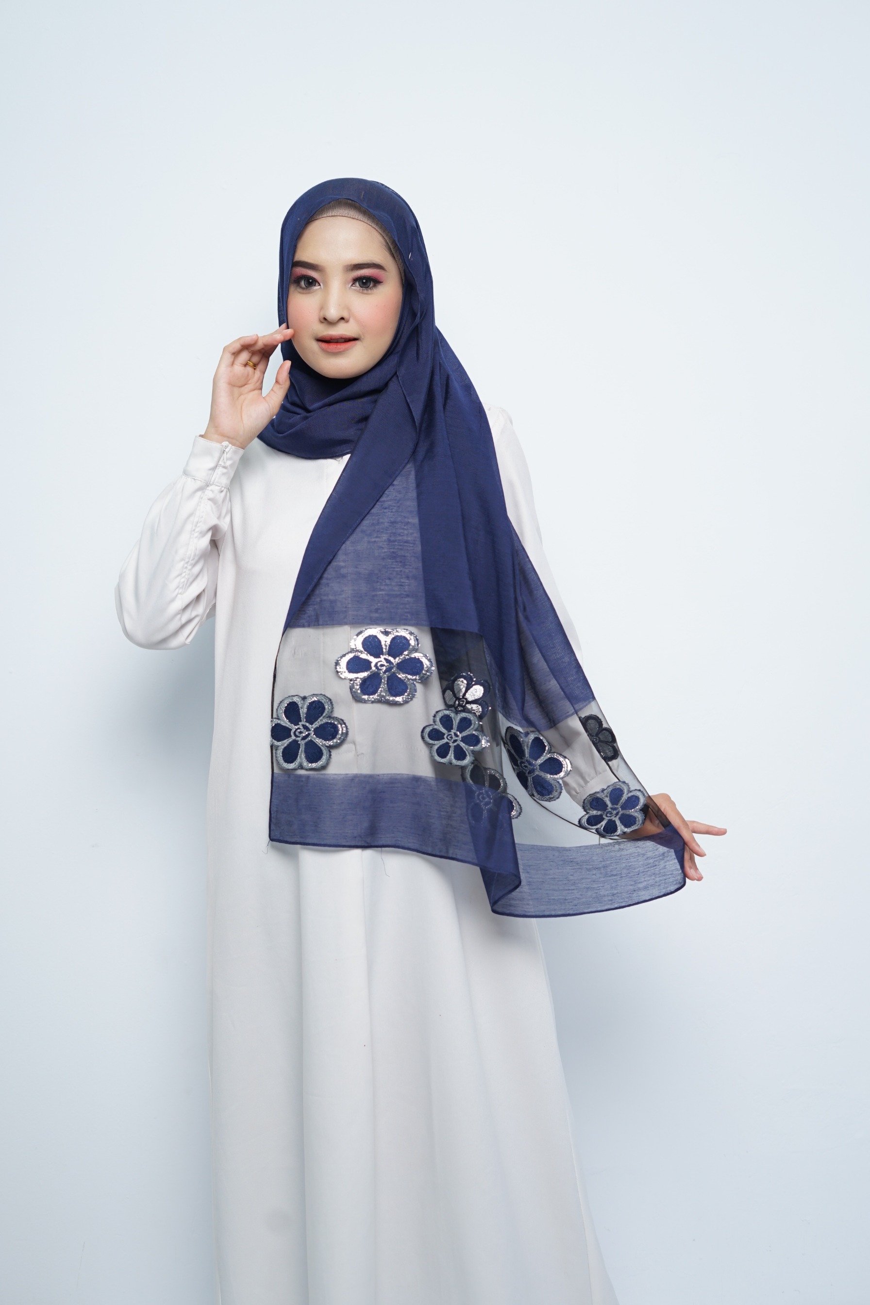 Pashmina - Rubyy Organza Series 04 - Navy