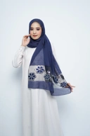 Pashmina - Rubyy Organza Series 04 - Navy