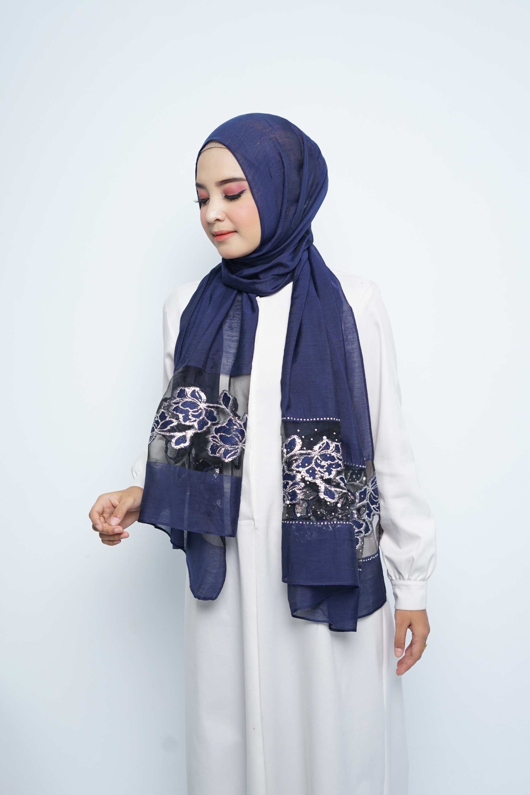 Pashmina - Rubyy Organza Series 05 - Navy