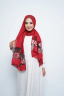 Pashmina - Rubyy Organza Series 04 - Red