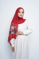 Pashmina - Rubyy Organza Series 05 - Red