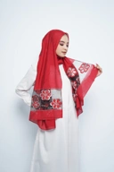 Pashmina - Rubyy Organza Series 04 - Red