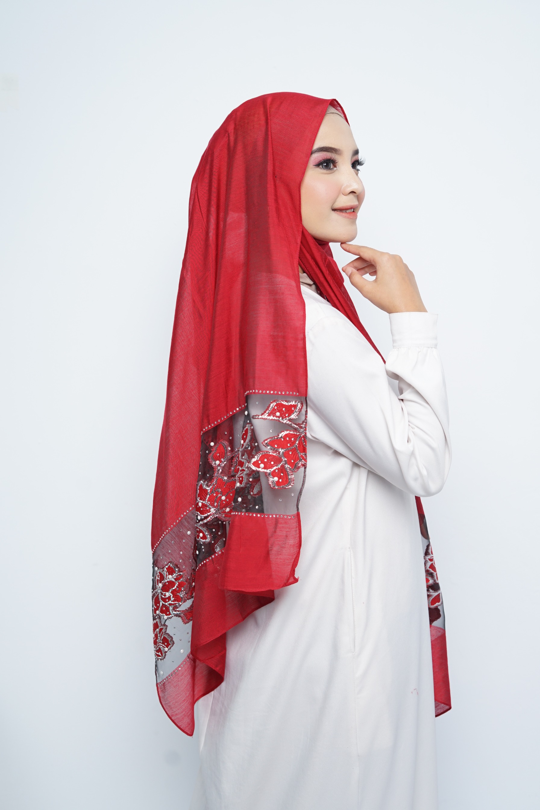 Pashmina - Rubyy Organza Series 05 - Red