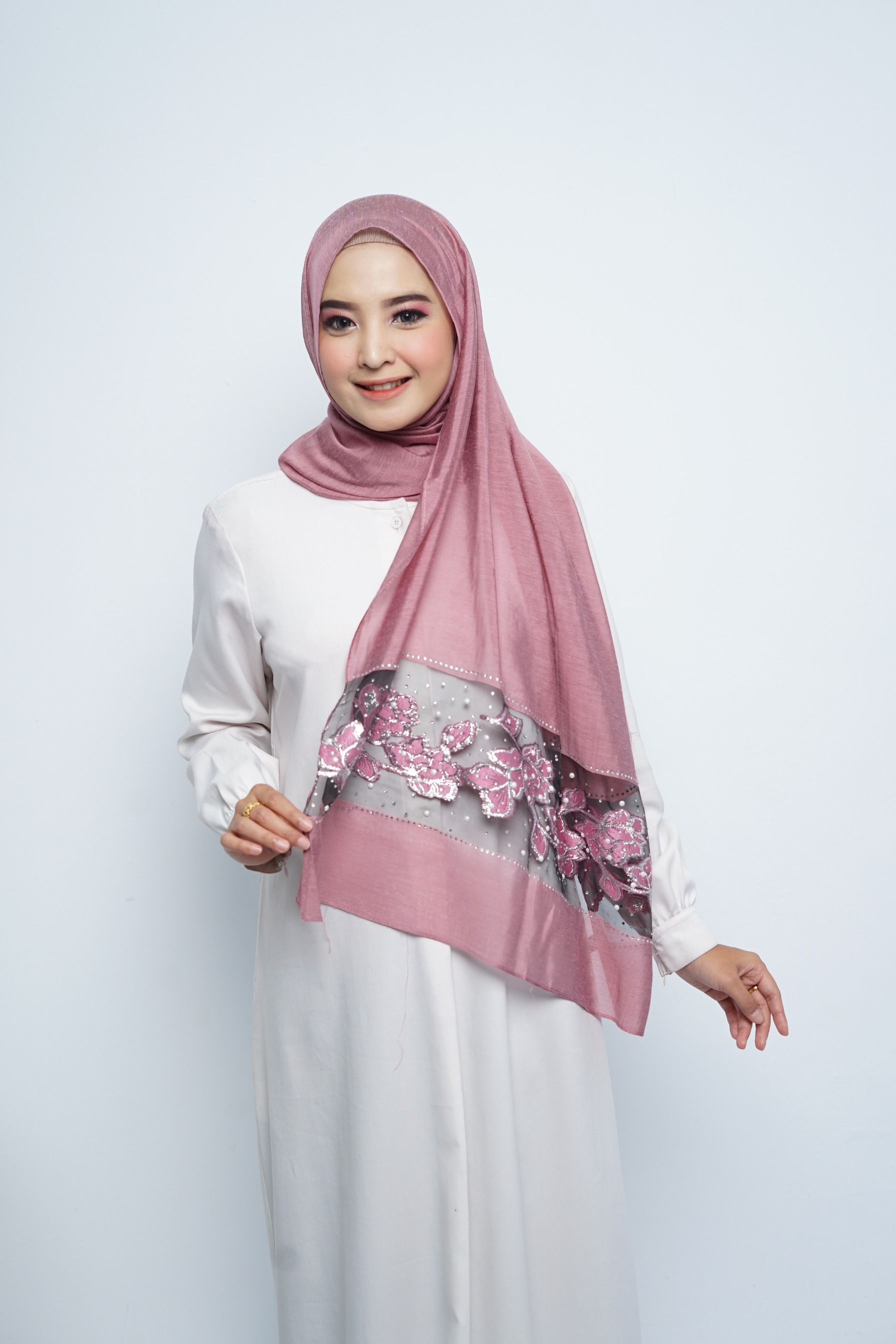 Pashmina - Rubyy Organza Series 05 - Rose