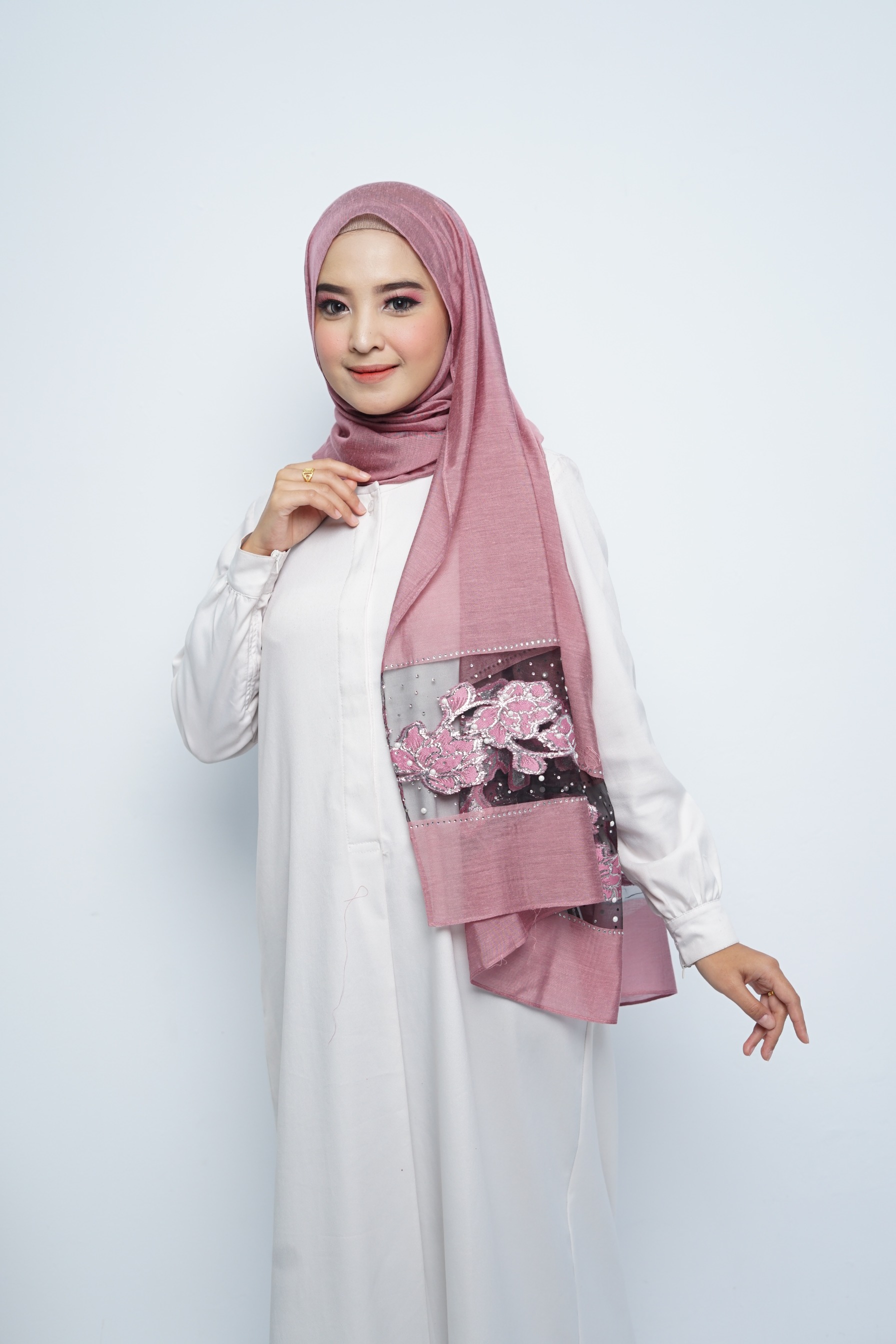 Pashmina - Rubyy Organza Series 05 - Rose
