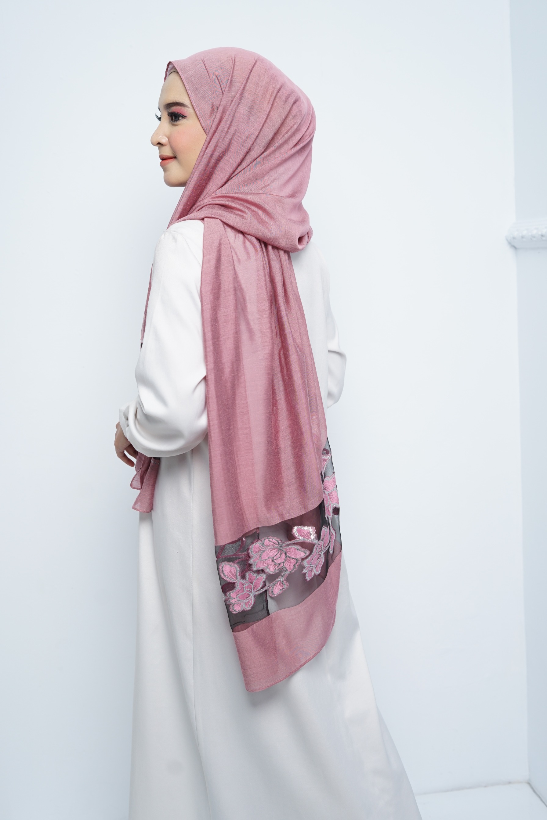 Pashmina - Rubyy Organza Series 05 - Rose