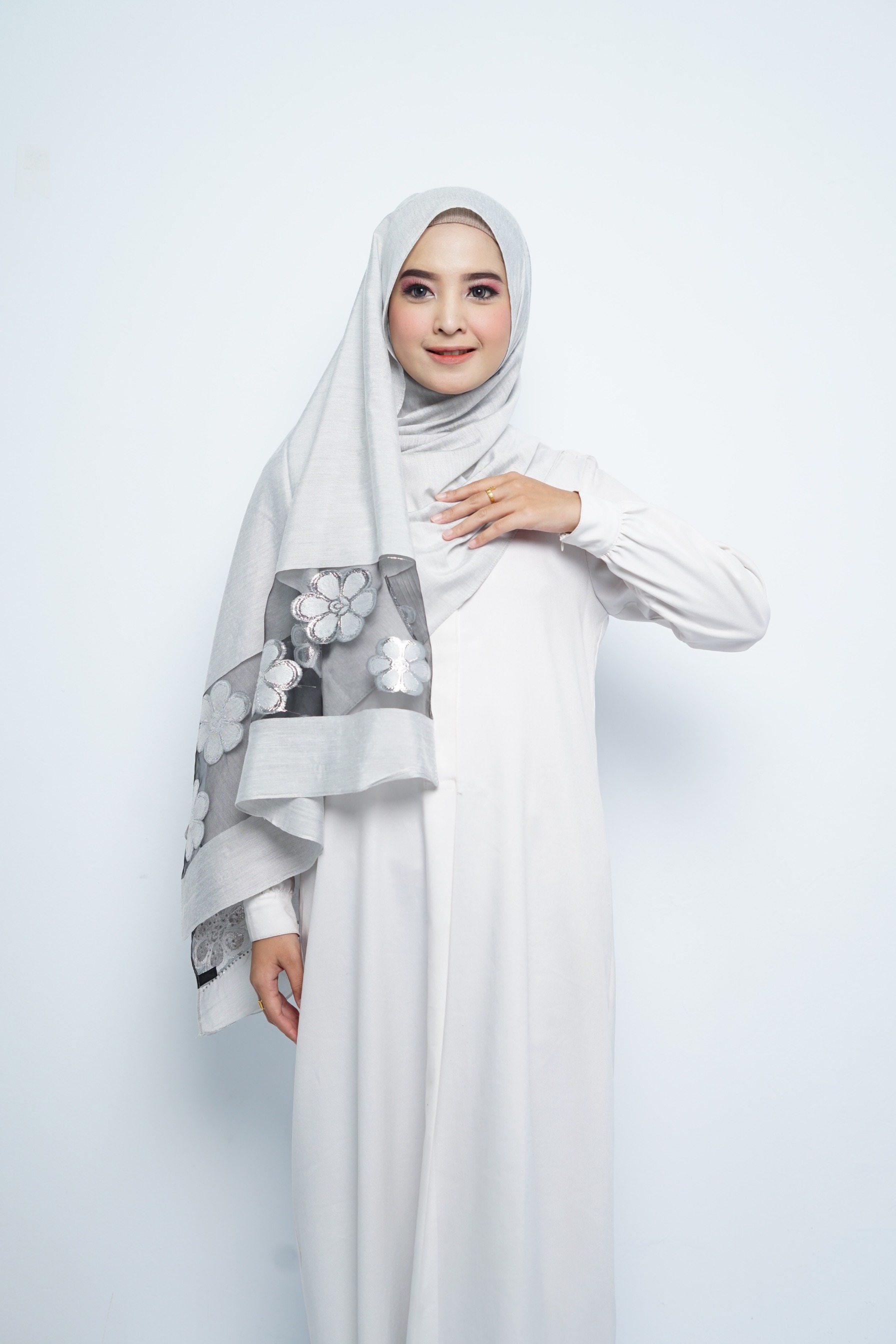 Pashmina - Rubyy Organza Series 04 - Silver
