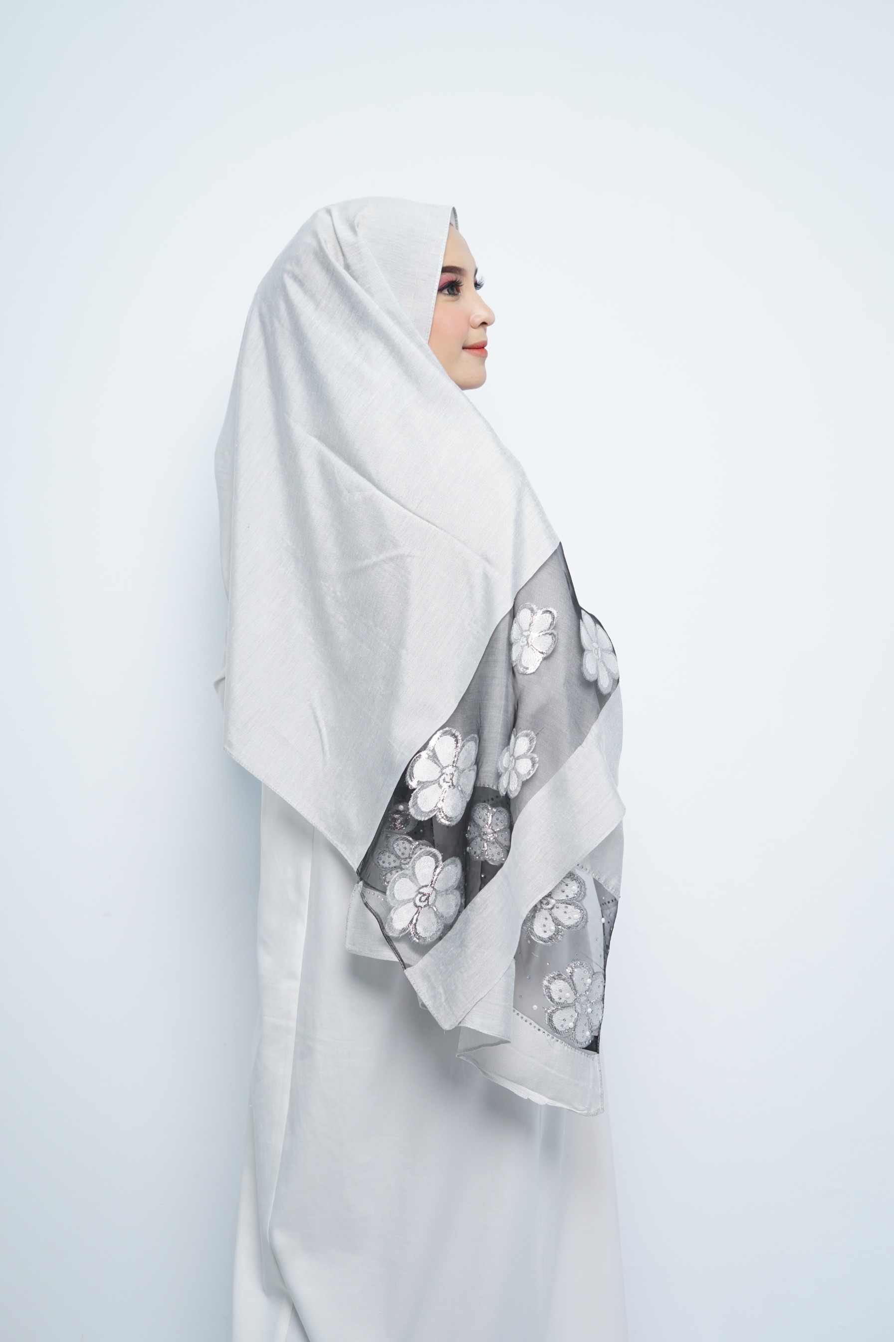 Pashmina - Rubyy Organza Series 04 - Silver