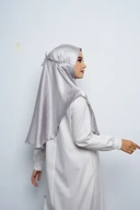 Jilbab - Bergo Noora Gradenza Silk - Silver