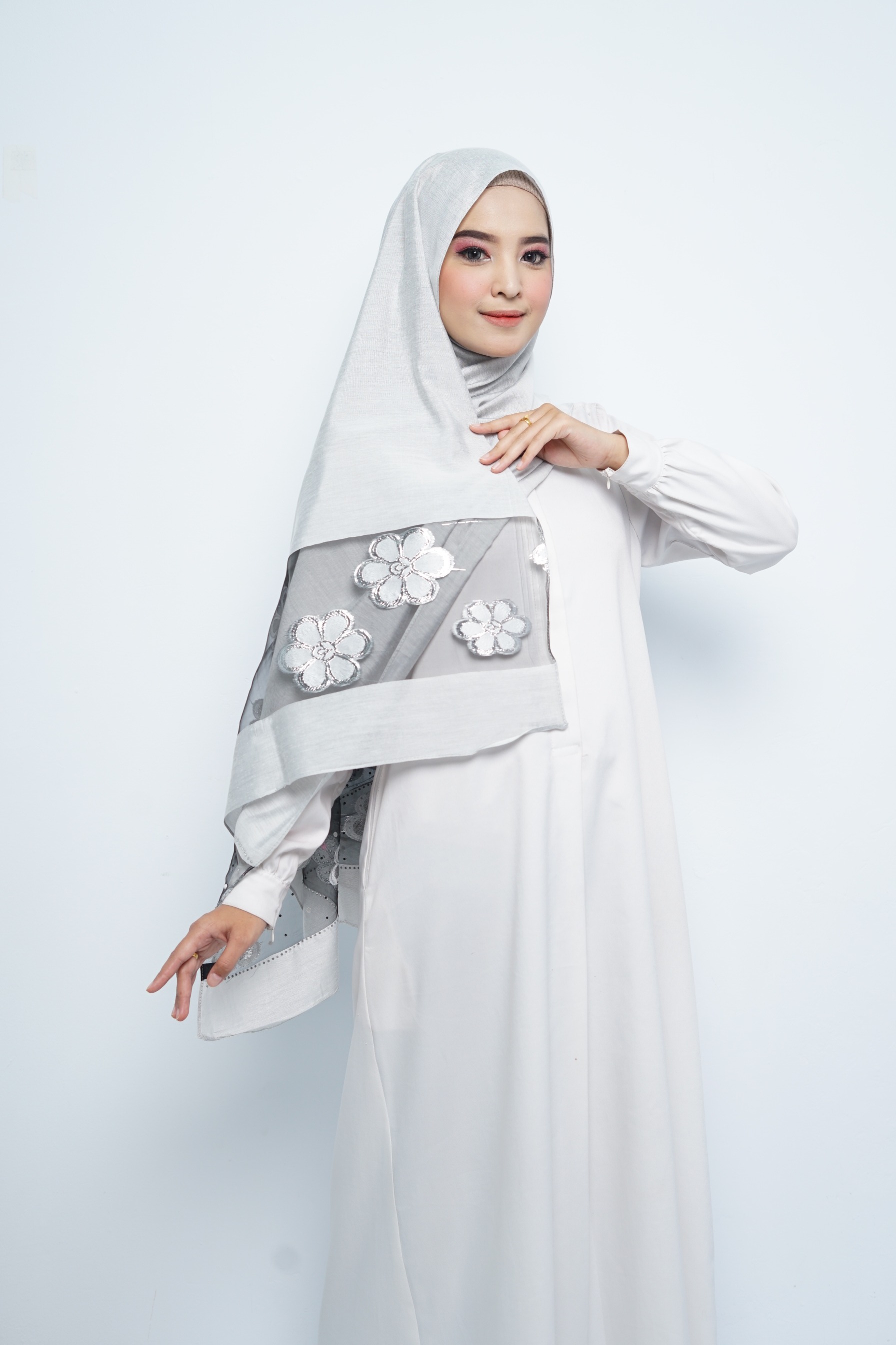 Pashmina - Rubyy Organza Series 04 - Silver