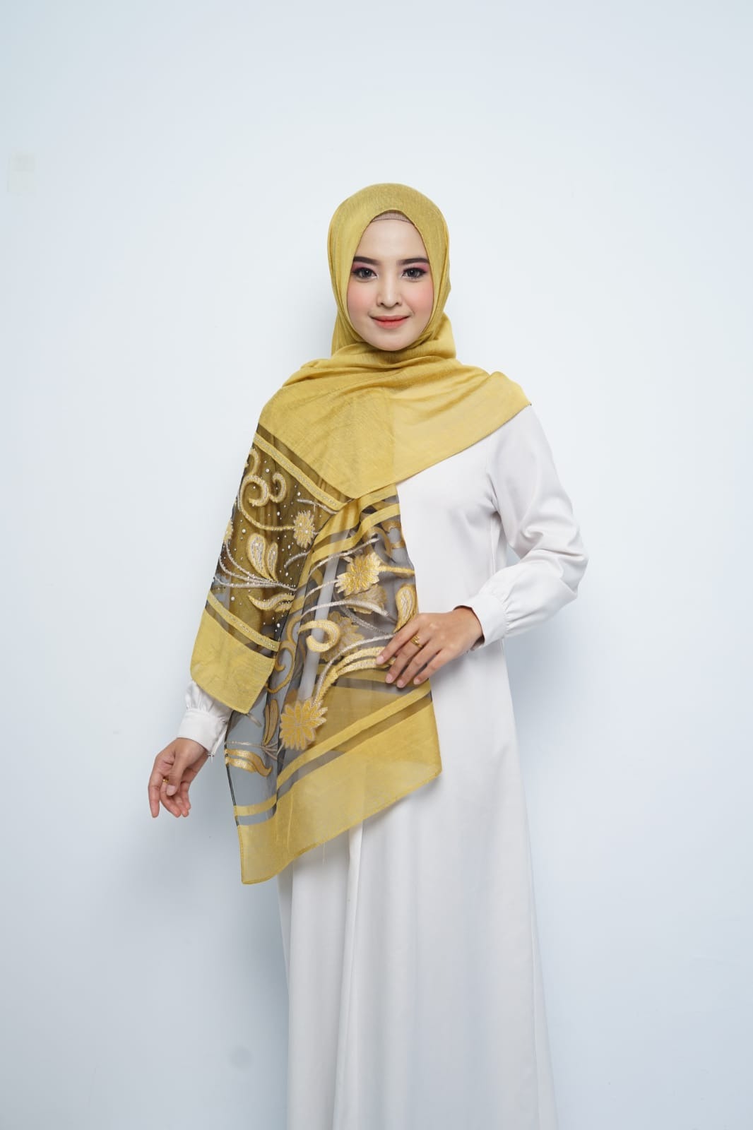 Pashmina - Rubyy Organza Series 03 - Yellow