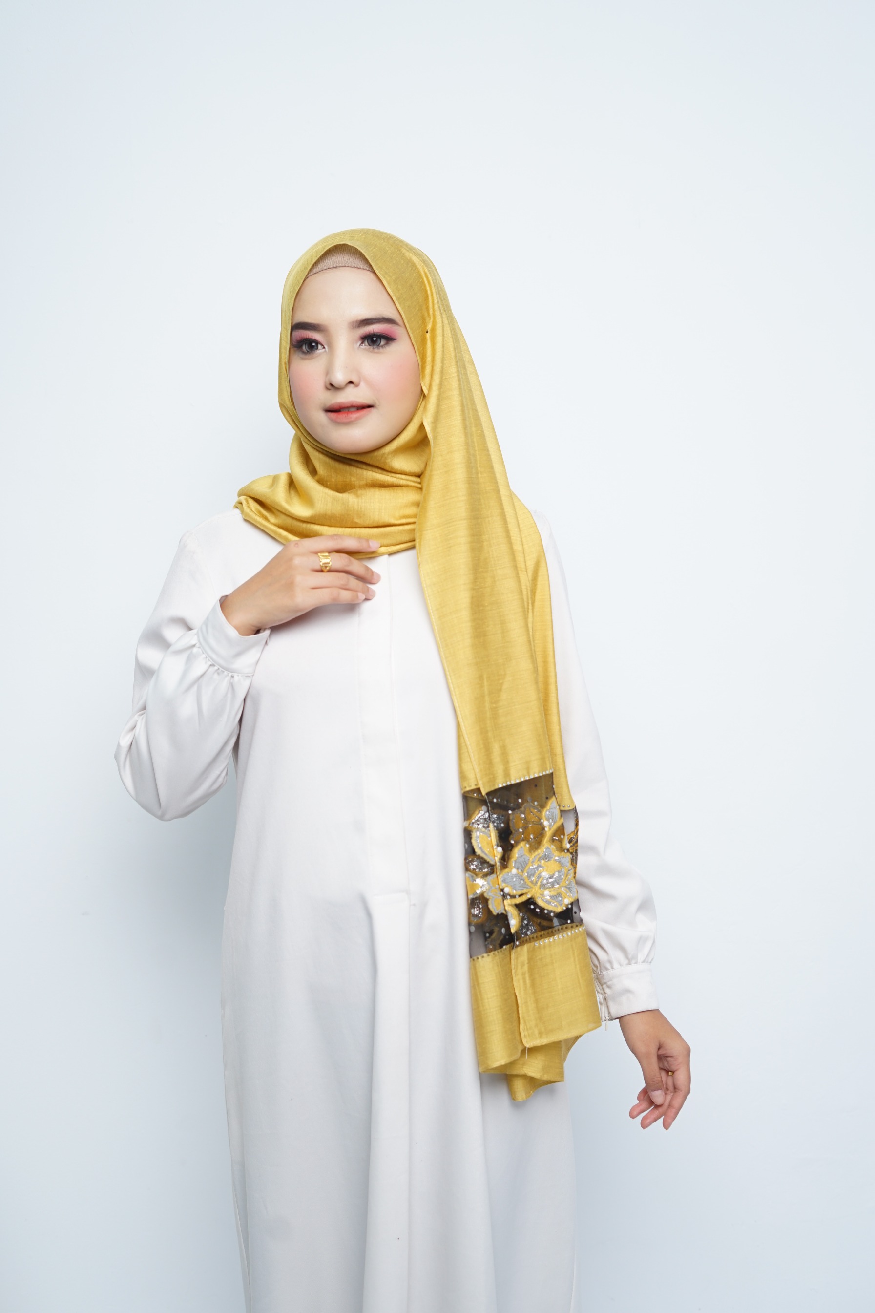Pashmina - Rubyy Organza Series 05 - Yellow