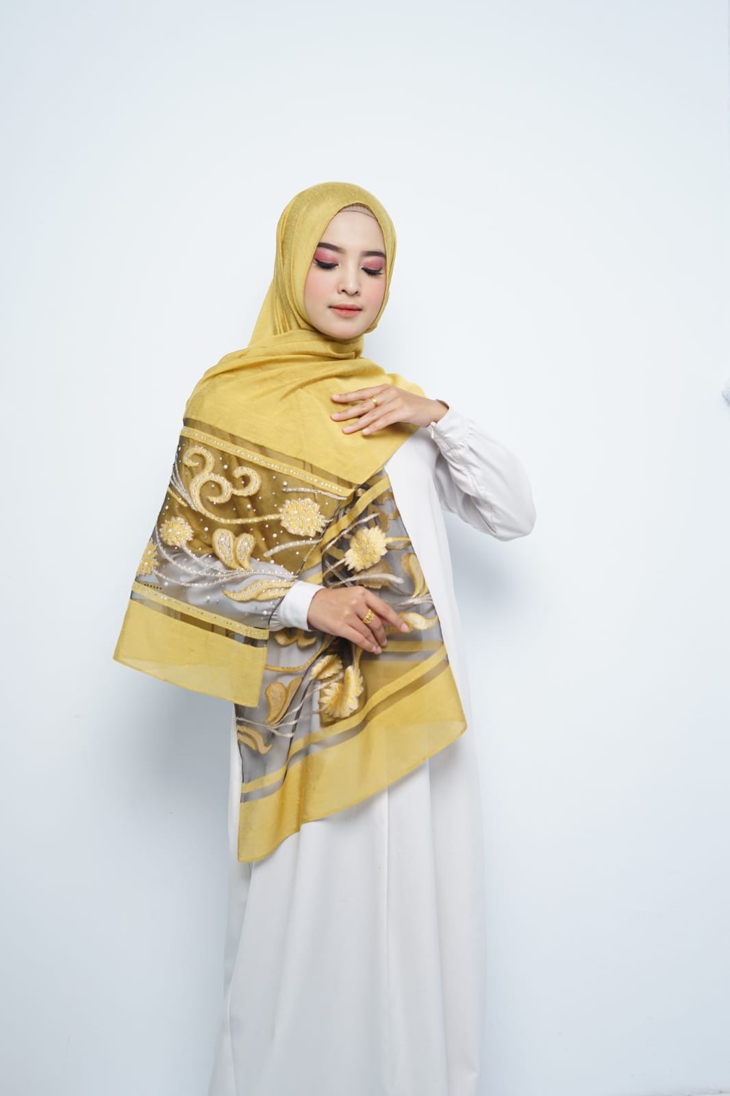 Pashmina - Rubyy Organza Series 03 - Yellow
