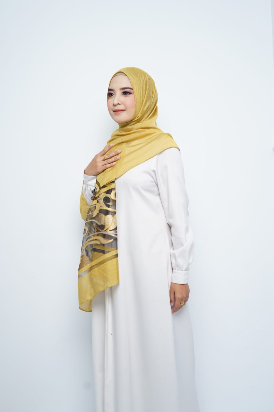 Pashmina - Rubyy Organza Series 03 - Yellow