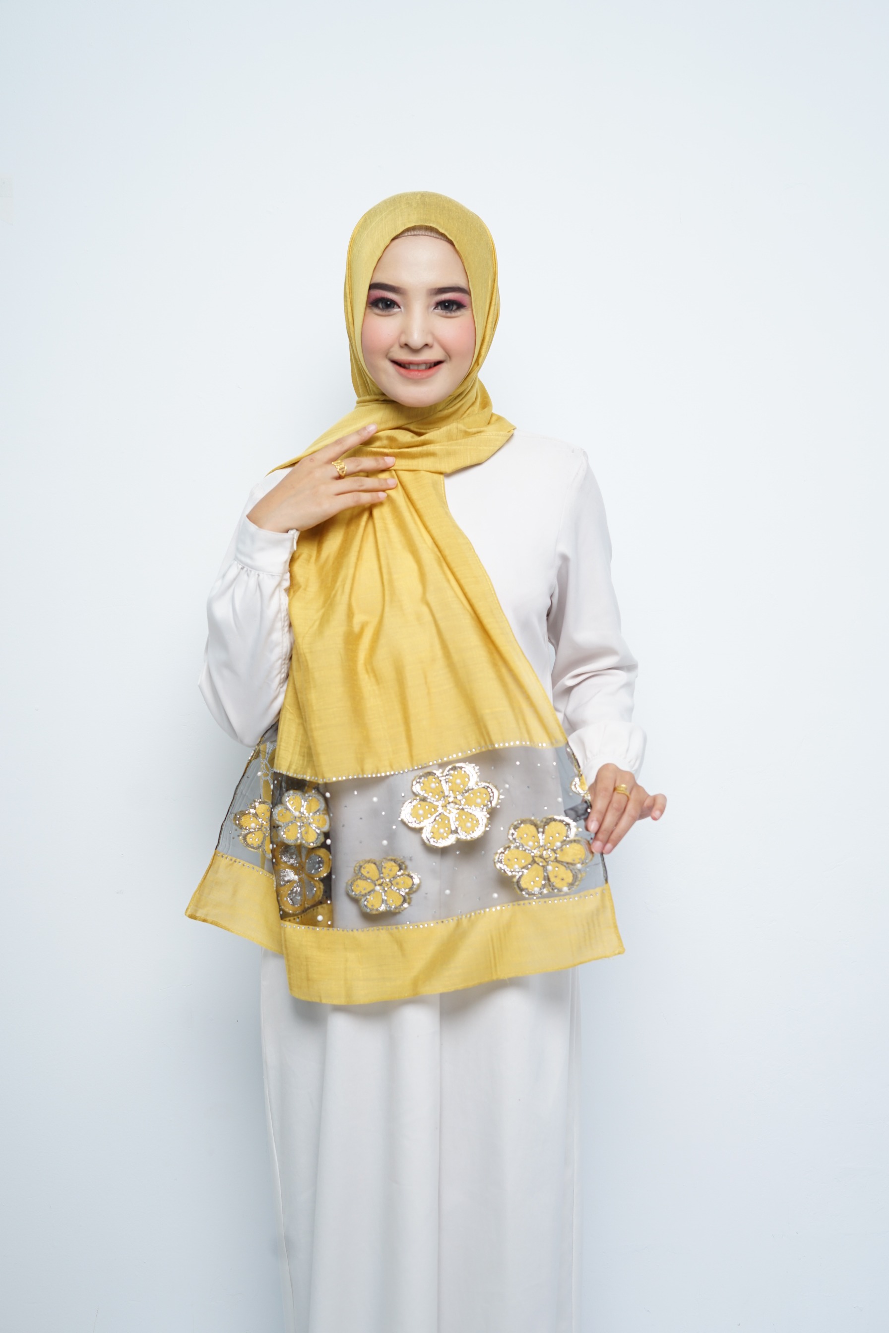 Pashmina - Rubyy Organza Series 04 - Yellow