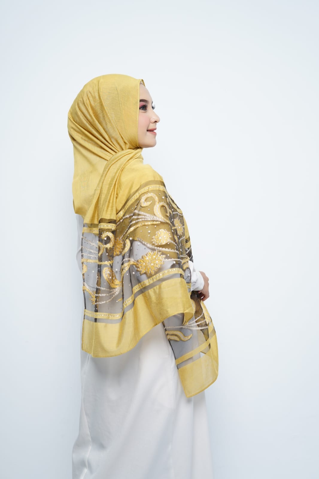Pashmina - Rubyy Organza Series 03 - Yellow