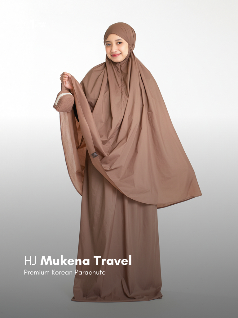HJ | Mukena Travel Zipper Anti Menerawang, Ringkas & Nyaman untuk Bepergian