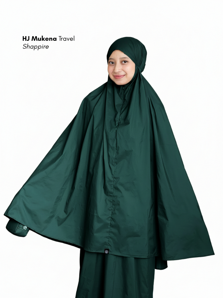 HJ | Mukena Travel Zipper Anti Menerawang, Ringkas & Nyaman untuk Bepergian