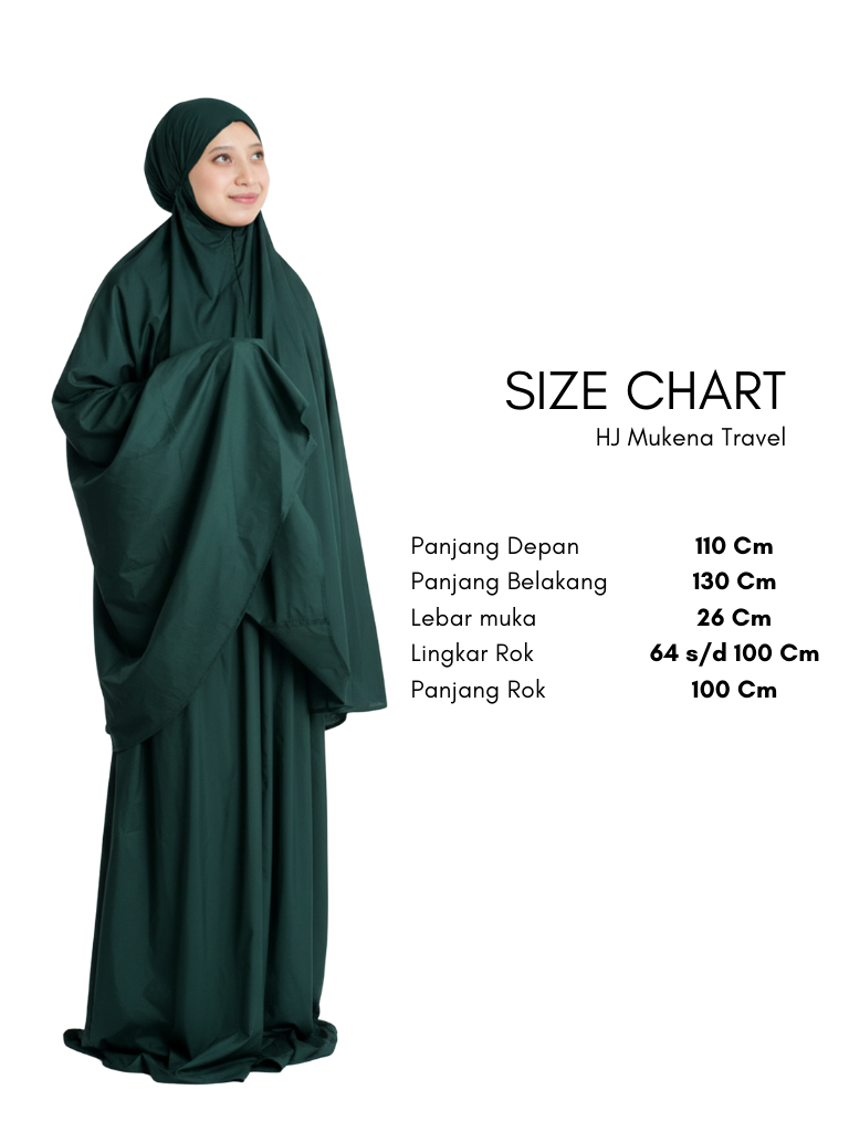 HJ | Mukena Travel Zipper Anti Menerawang, Ringkas & Nyaman untuk Bepergian