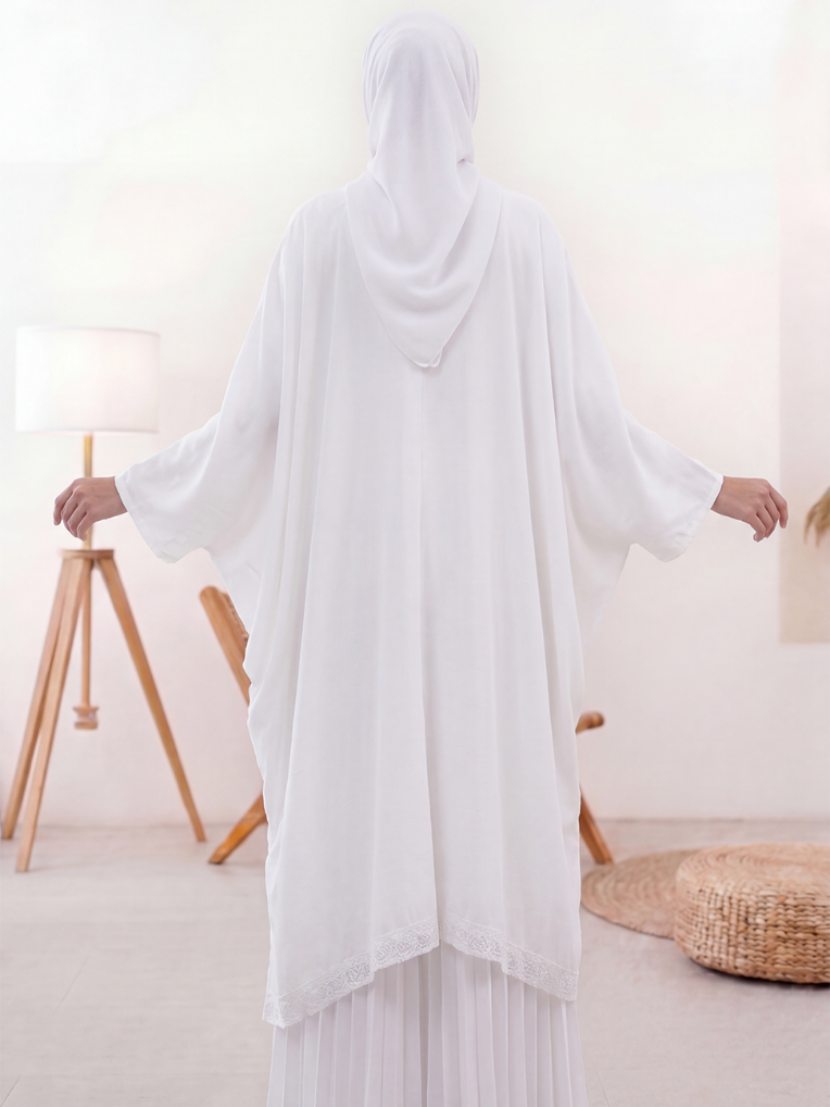 Hijacket Shara – Elegant Linen Fur Outer dengan Detail Lace
