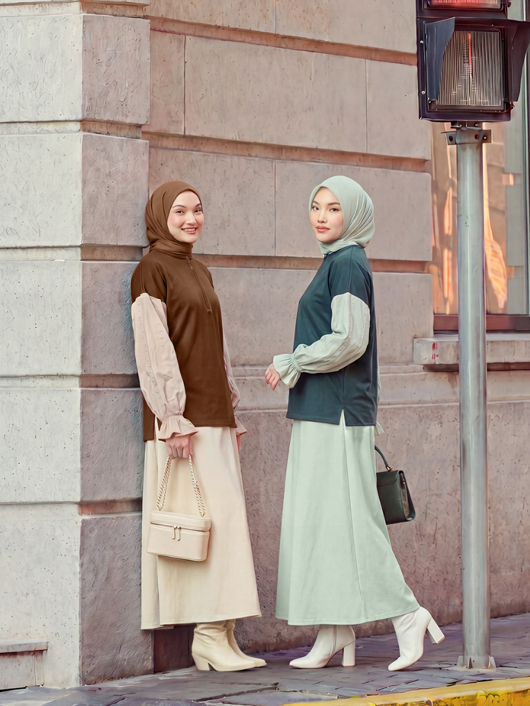 Hijacket Blossom Sweatshirt Muslimah Daily Wear Busui Friendly & Stylish