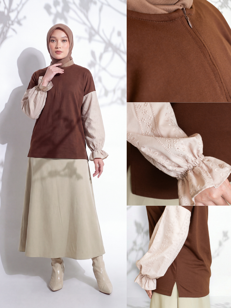 Hijacket Blossom Sweatshirt Muslimah Daily Wear Busui Friendly & Stylish