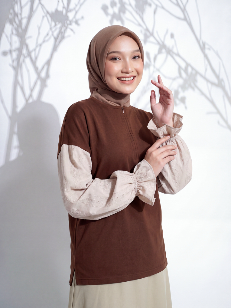 Hijacket Blossom Sweatshirt Muslimah Daily Wear Busui Friendly & Stylish