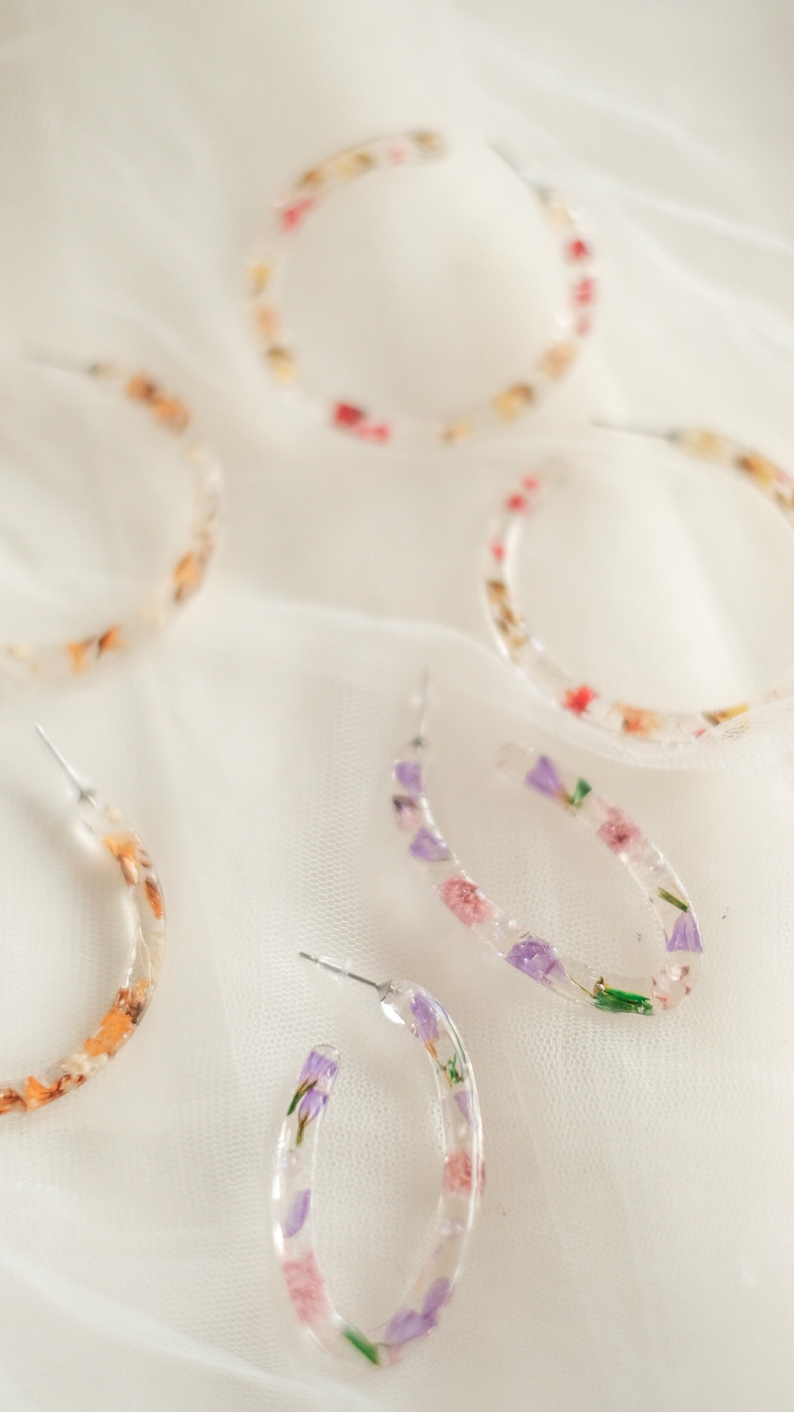 StellarCoronae - Hoop Resin Earrings
