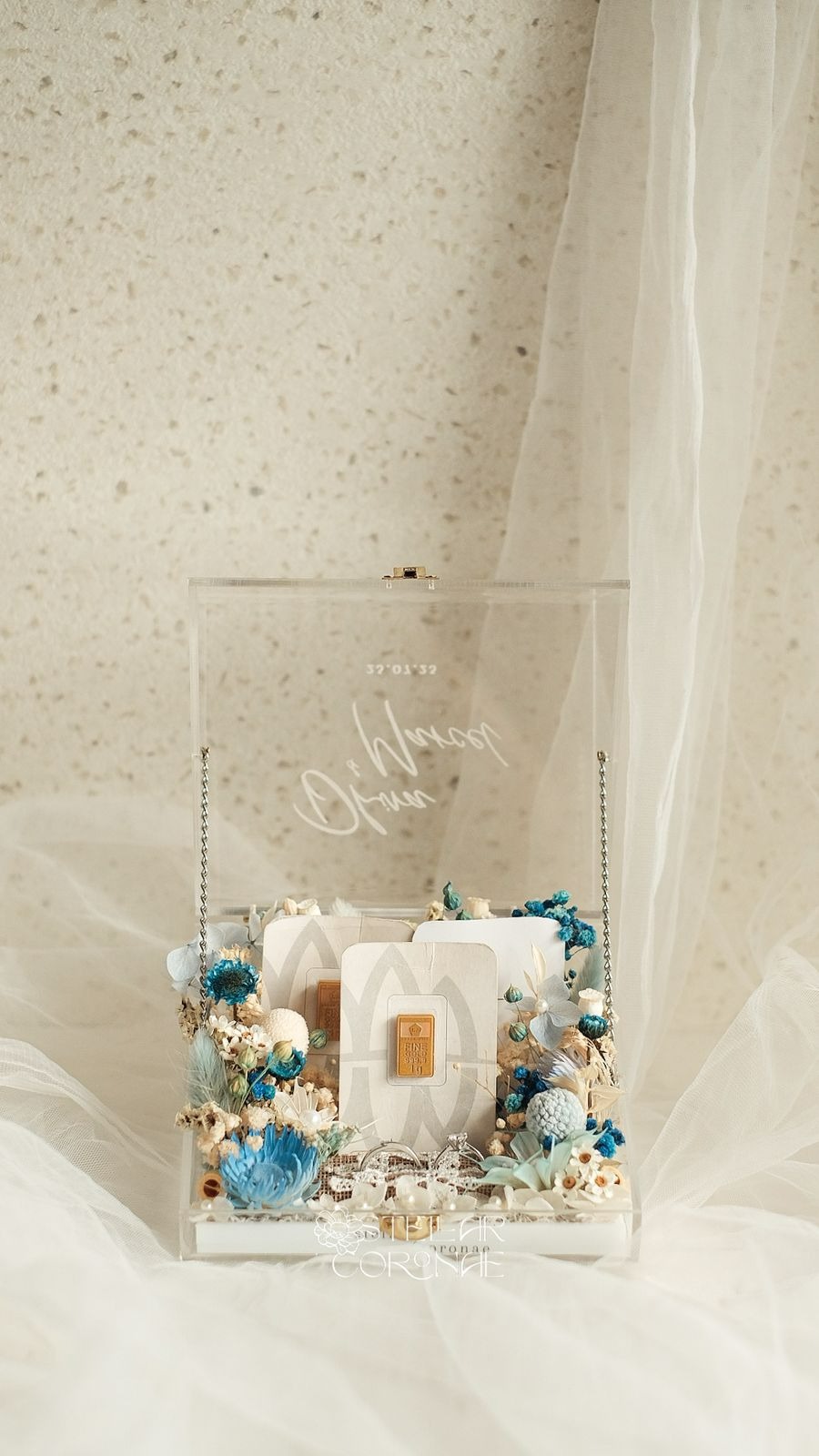 StellarCoronae - Dowry Box Chain dengan Dudukan Cincin Goni Panjang