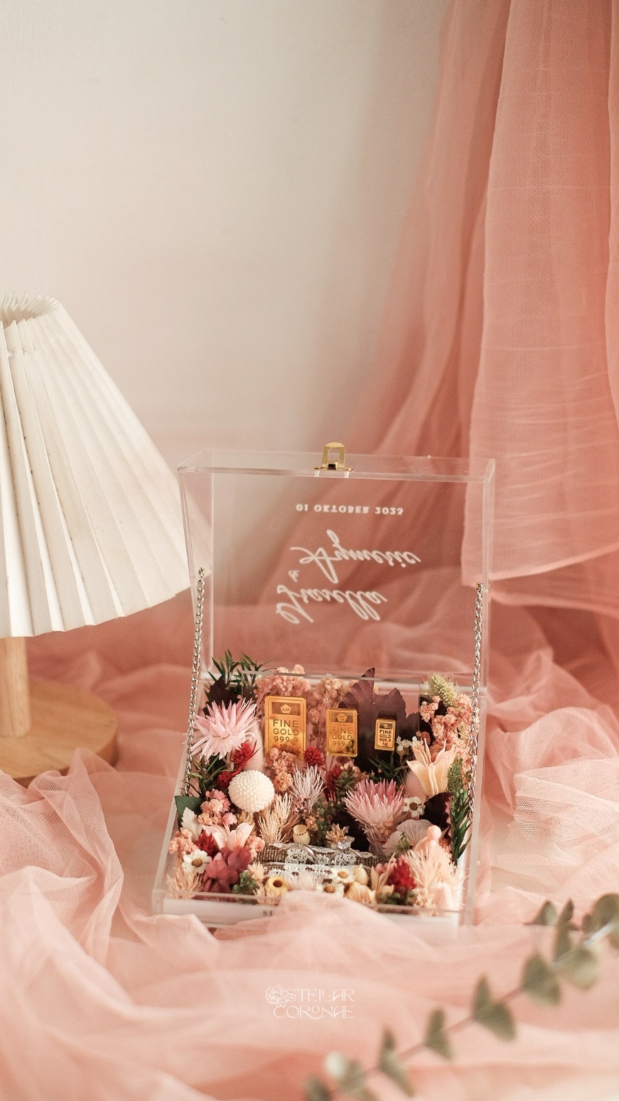 StellarCoronae - Dowry Box Chain dengan Dudukan Cincin Goni Panjang