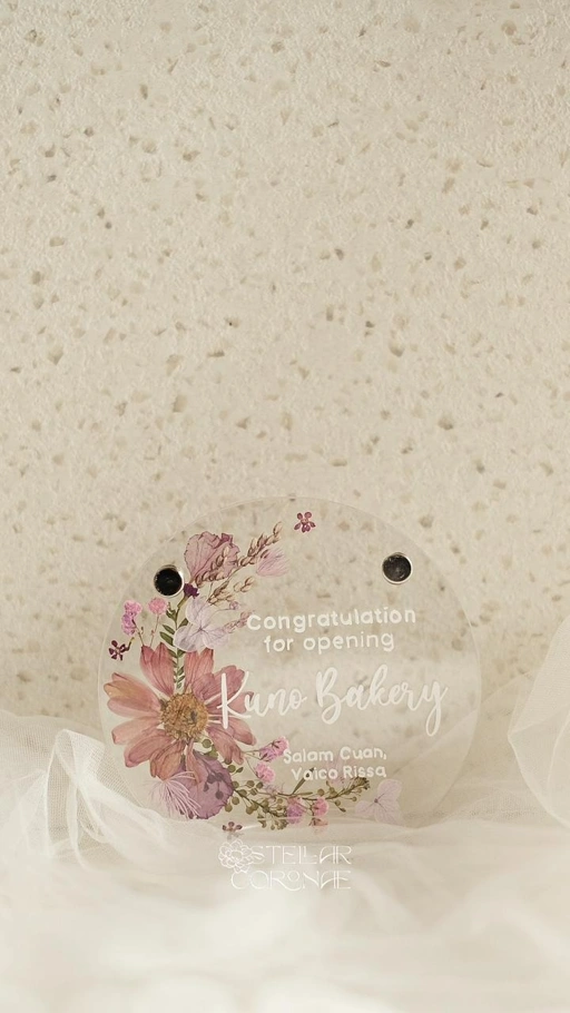 Image of StellarCoronae - Circle Pristine 12cm Standing | Hiasan Meja | Dekorasi Bunga | Kado