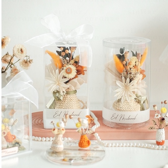 StellarCoronae x Croseta - Mini Bouquet in a Crochet Vase | Bunga Kering | Vas Rajut | Hadiah | Kado