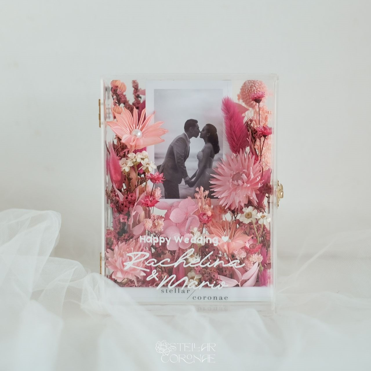 StellarCoronae - Small Flower Photo Box | Frame Foto | Bunga Kering | Bunga Asli | Kado Hari Ibu | Mother's Day Gift | H