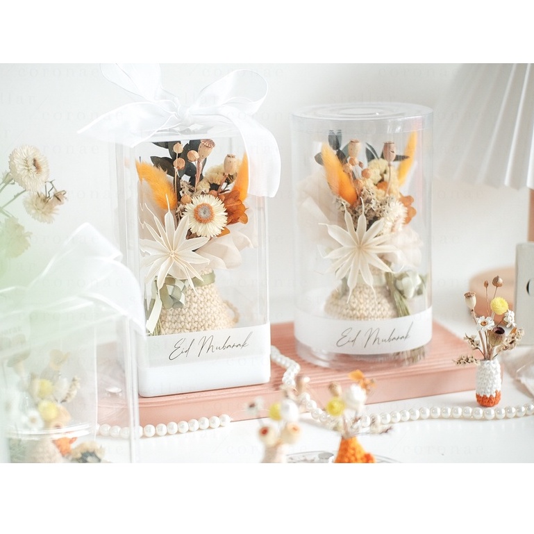 StellarCoronae x Croseta - Mini Bouquet in a Crochet Vase | Bunga Kering | Vas Rajut | Hadiah | Kado