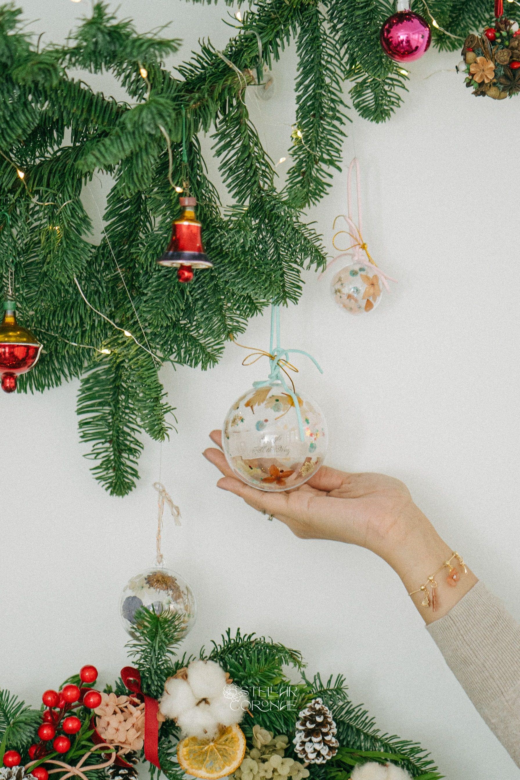 StellarCoronae - Floral Twinkle Bells | Baubles Pressed Flowers