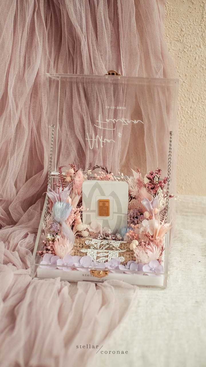 StellarCoronae - Dowry Box Chain dengan Dudukan Cincin Goni Panjang