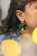 StellarCoronae - Christmas Reinderr's Ribbons - Diamond Earrings