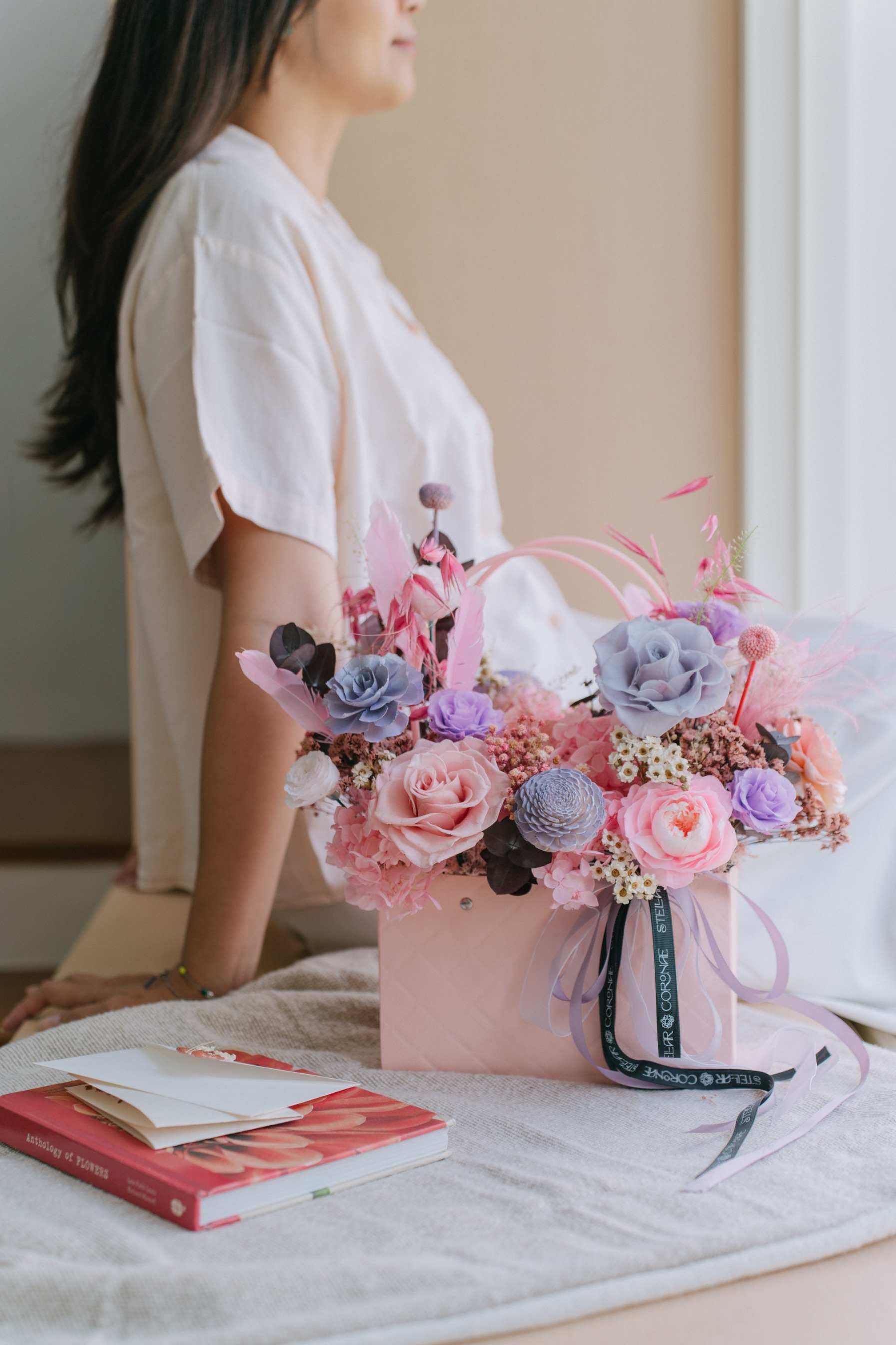Flower Bag Large | Rangkaian Bunga Kering dalam Tas Jinjing