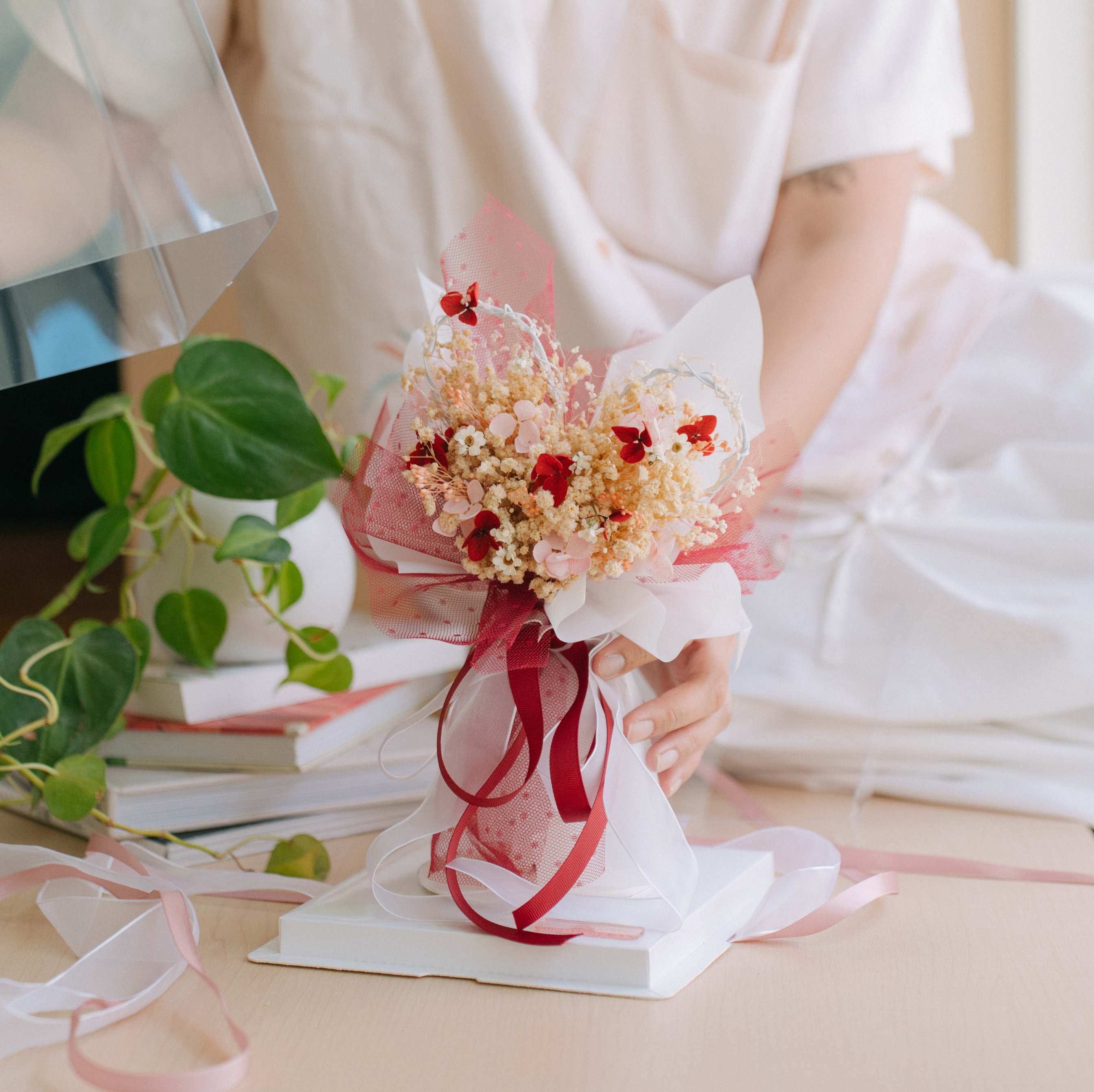 Lover's Bloom Bouquet Medium | Buket Bunga Kering | Kado | Hadiah Valentine | Dried Preserved Flower