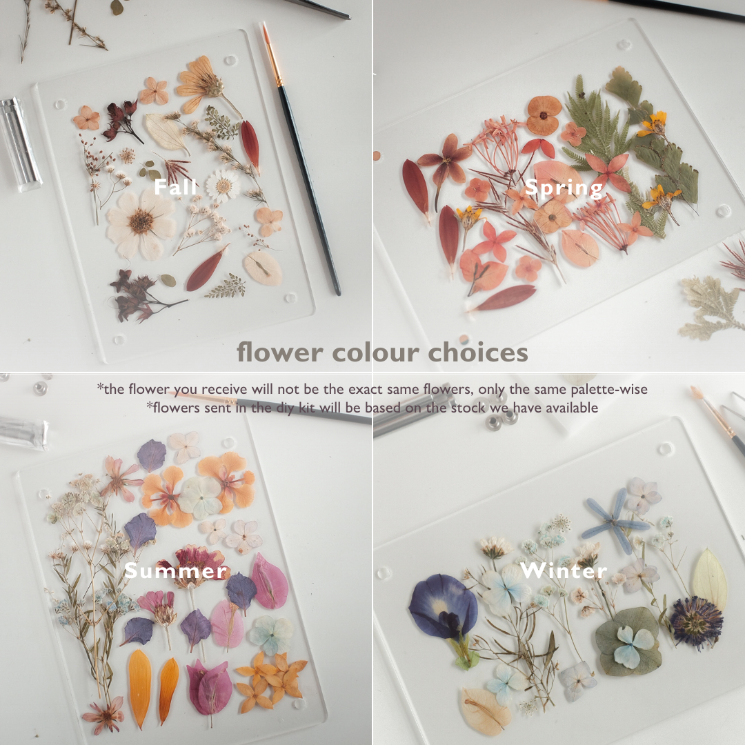 StellarCoronae - DIY KIT Pressed Flowers Letter Creation | DIY KIT Bunga Kering pada Akrilik Frame | Hadiah | Kado Valentine 