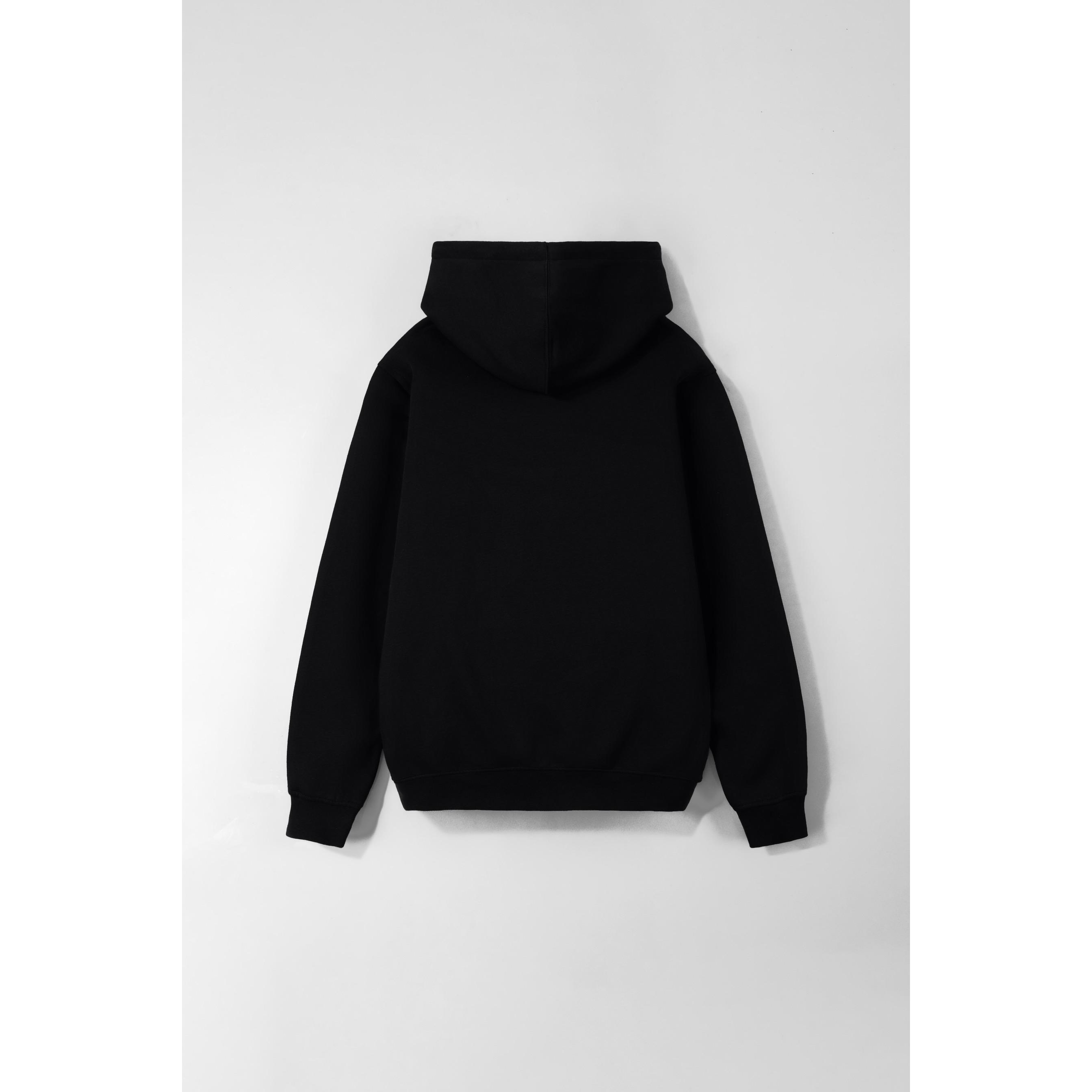 Arkline Solid Basic Pullover Hoodie Black V2