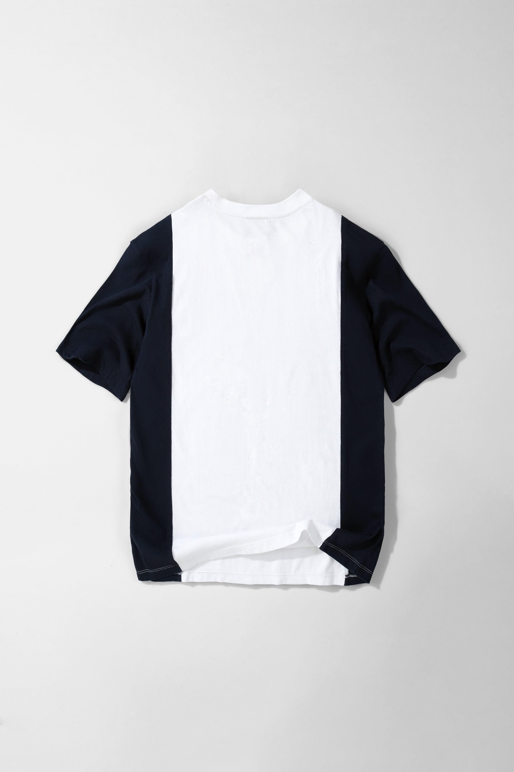 Colorblocked "HAPPINESS" Deep Navy - White T-shirt