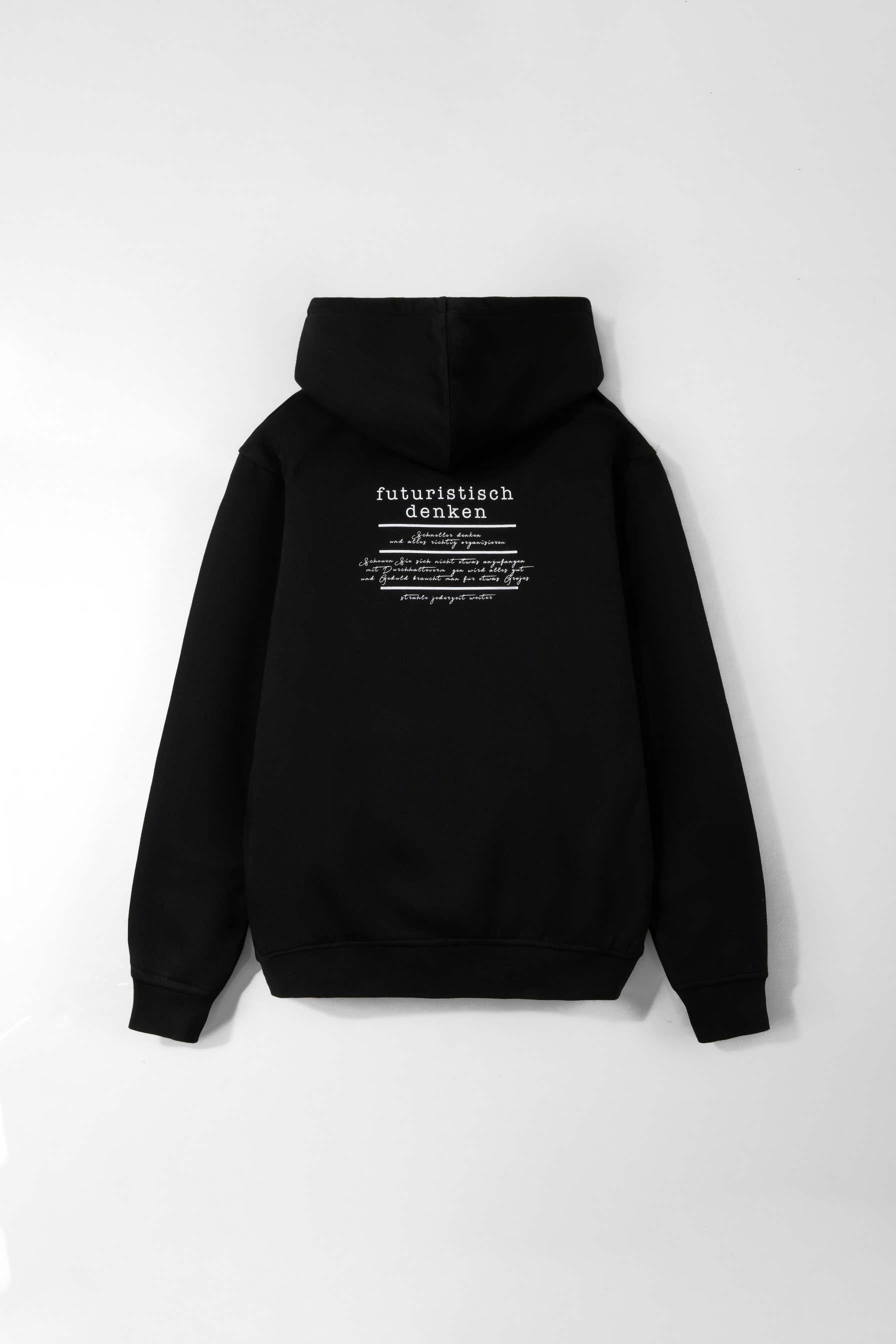 Futuristisch Pullover Hoodie Obsidian Black