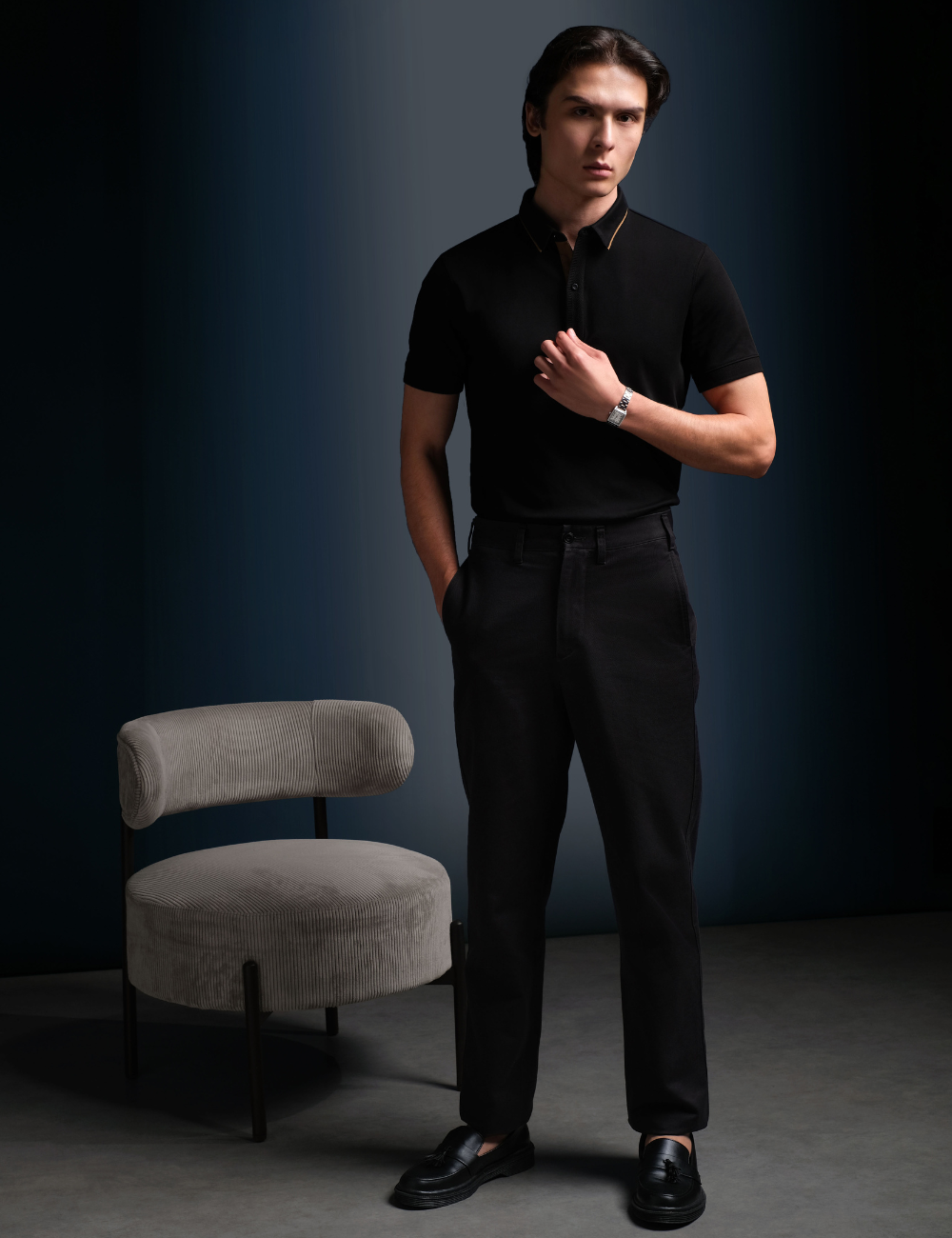 Arkline Gentle Polo Shirt Obsidian Black